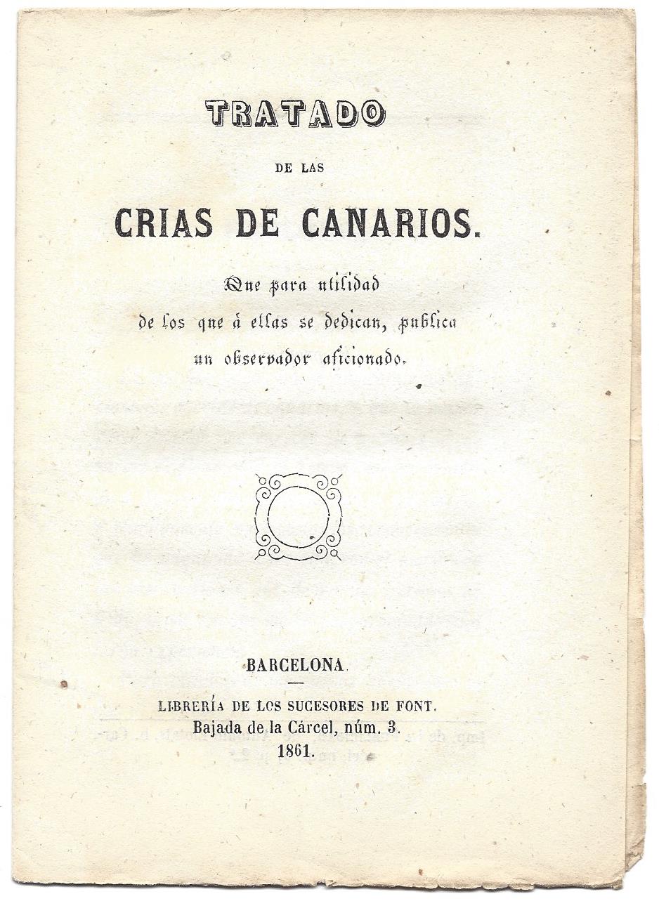 TRATADO DE LAS CRIAS DE CANARIOS